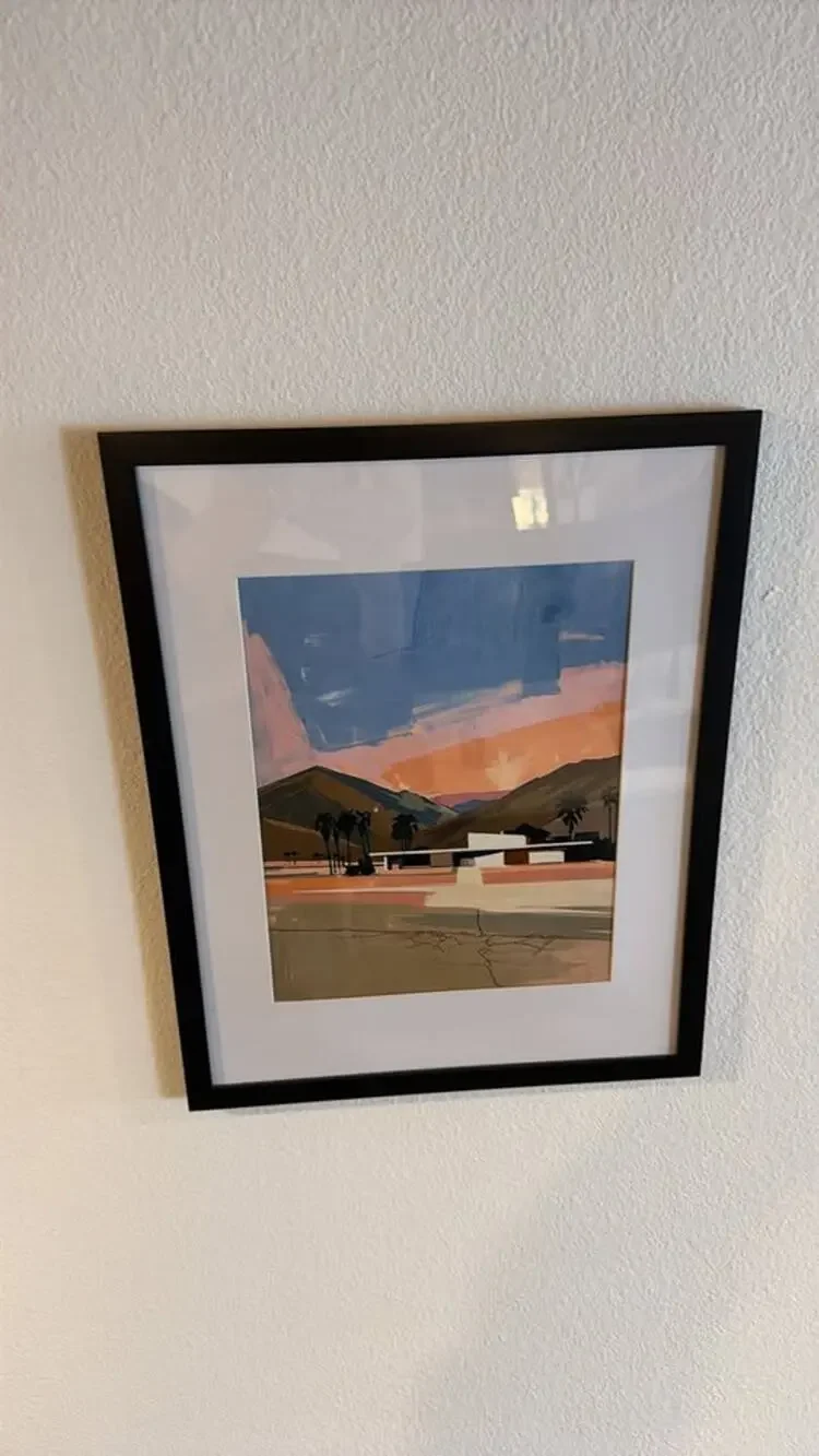 Framed Palm Springs Desert Landscape Art Print — Mid-Century Vibes